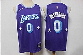 Lakers 0 Russell Westbrook Purple Nike Diamond 75th Anniversary City Edition Swingman Jersey,baseball caps,new era cap wholesale,wholesale hats